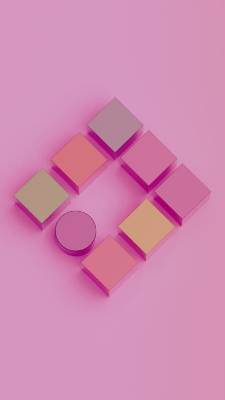 A pink geometric arrangement of blocks representing the Study Science category